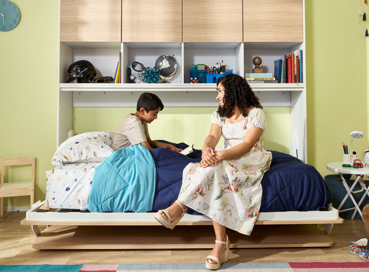 Mom and kid with a Twin Lori Bed
